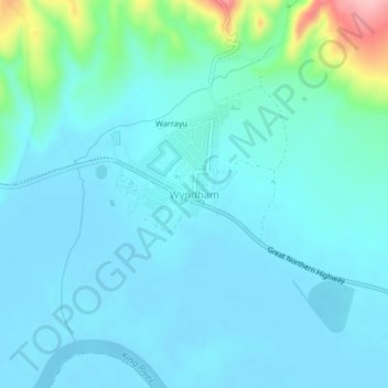 Wyndham topographic map, elevation, terrain