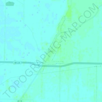 Cash topographic map, elevation, terrain