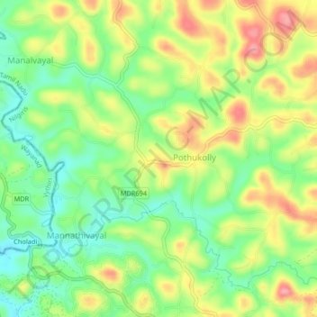 Kayyunni topographic map, elevation, terrain