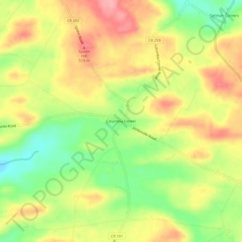 Columbia Center topographic map, elevation, terrain