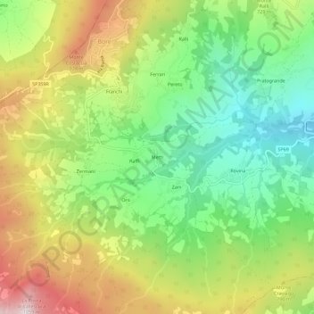 Metti topographic map, elevation, terrain