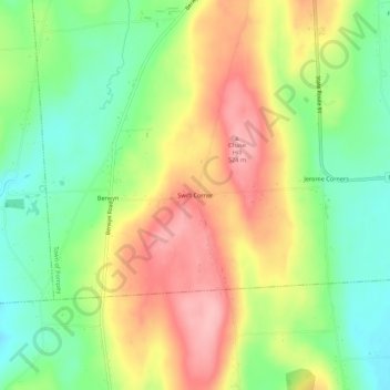 Swift Corner topographic map, elevation, terrain