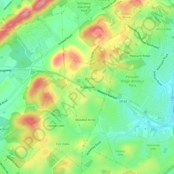 Ridgedale topographic map, elevation, terrain
