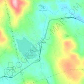 East Andover topographic map, elevation, terrain