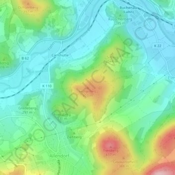 Hohenfels topographic map, elevation, terrain
