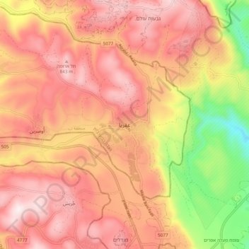 Aqraba topographic map, elevation, terrain