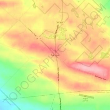 Oak Ridge topographic map, elevation, terrain