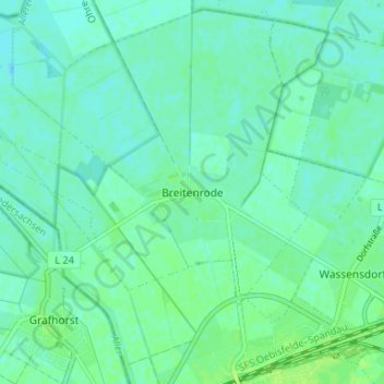 Breitenrode topographic map, elevation, terrain