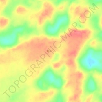 Bokori topographic map, elevation, terrain