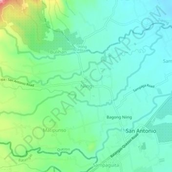 Niing topographic map, elevation, terrain