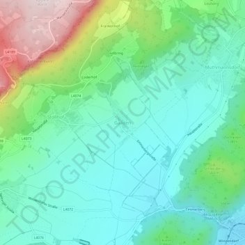 Gaaden topographic map, elevation, terrain
