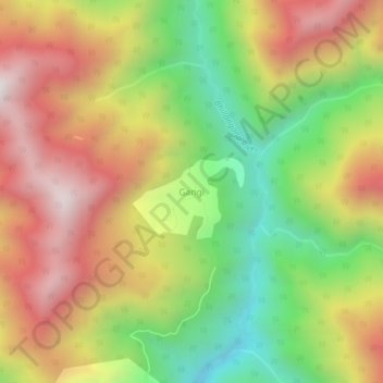 Gangi topographic map, elevation, terrain