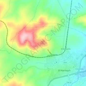 Bir Stal topographic map, elevation, terrain