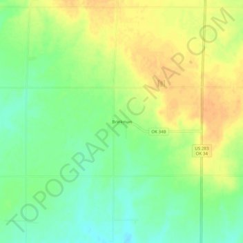 Brinkman topographic map, elevation, terrain