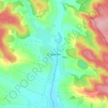 Stratyn topographic map, elevation, terrain