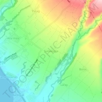 Sumangga topographic map, elevation, terrain