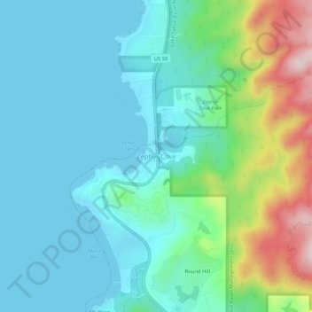 Zephyr Cove topographic map, elevation, terrain
