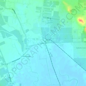 Schellville topographic map, elevation, terrain