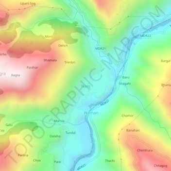Nanj topographic map, elevation, terrain
