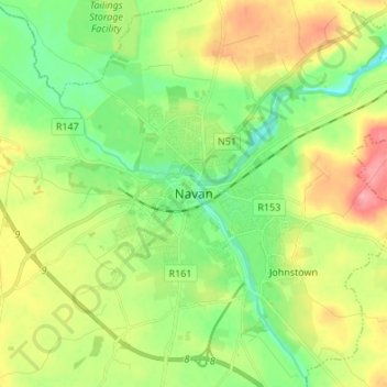 Navan topographic map, elevation, terrain
