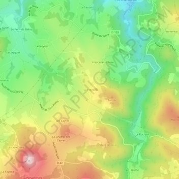 La Freyde topographic map, elevation, terrain