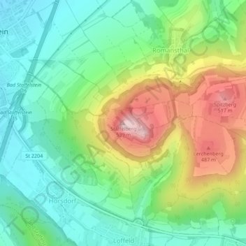 Staffelberg topographic map, elevation, terrain