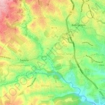 244 logements topographic map, elevation, terrain
