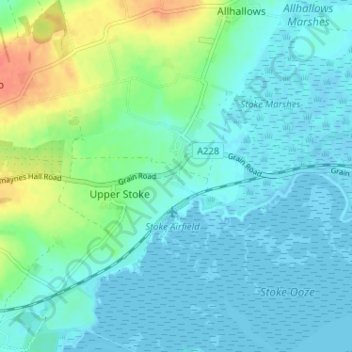 Middle Stoke topographic map, elevation, terrain