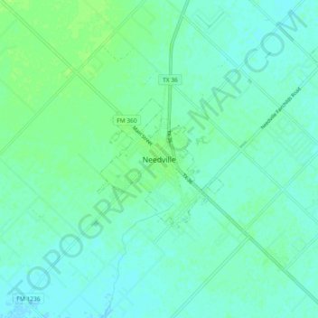 Needville topographic map, elevation, terrain