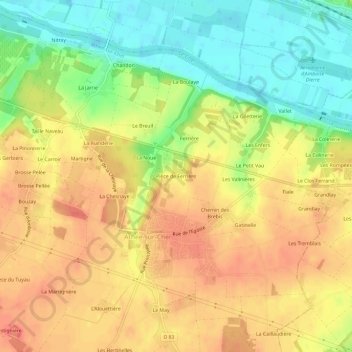Pièce de Ferrière topographic map, elevation, terrain
