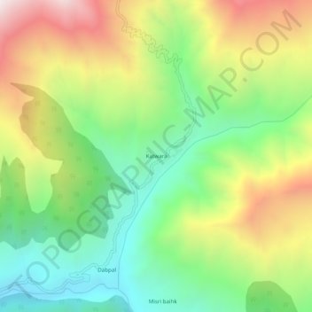 Katwara topographic map, elevation, terrain