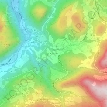 Auerdörfl topographic map, elevation, terrain
