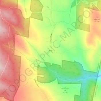 Brier topographic map, elevation, terrain