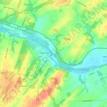 Riverside topographic map, elevation, terrain