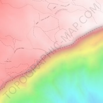 Jabal Samhan topographic map, elevation, terrain