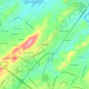 Timberlake topographic map, elevation, terrain