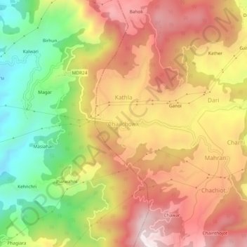 Chailchowk topographic map, elevation, terrain