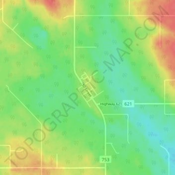 Cynthia topographic map, elevation, terrain