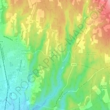 Pianbosco topographic map, elevation, terrain