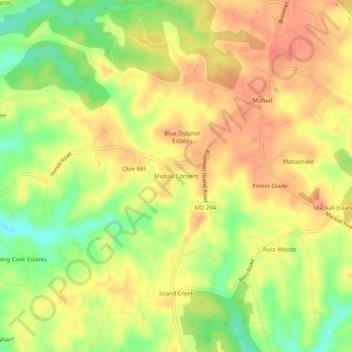 Mutual Consent topographic map, elevation, terrain