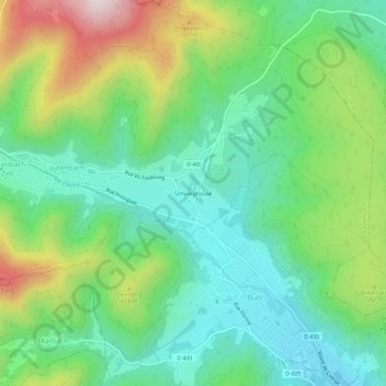 Schweighouse topographic map, elevation, terrain