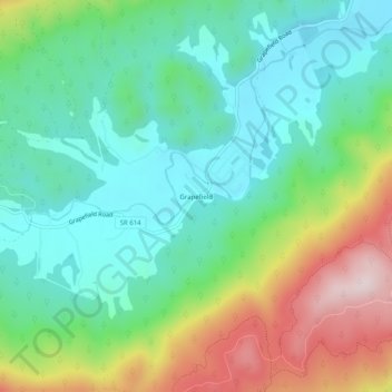 Grapefield topographic map, elevation, terrain