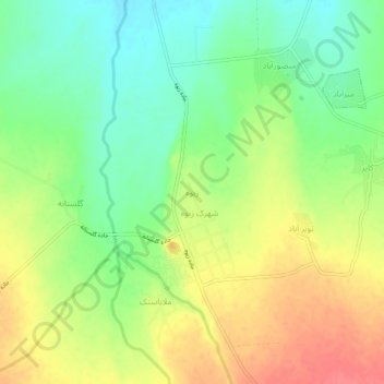 Ziveh topographic map, elevation, terrain