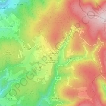 Les Sétoux topographic map, elevation, terrain