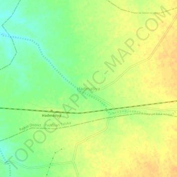 Hadmatiya topographic map, elevation, terrain
