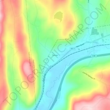 Tuscan topographic map, elevation, terrain