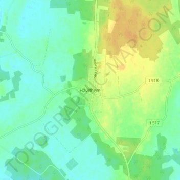 Havdhem topographic map, elevation, terrain