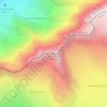 Grosshorn topographic map, elevation, terrain