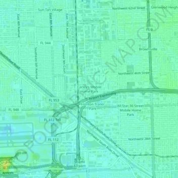 Carley's Mobile Home Park topographic map, elevation, terrain