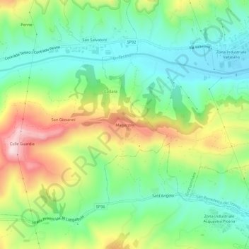 Magazzini topographic map, elevation, terrain
